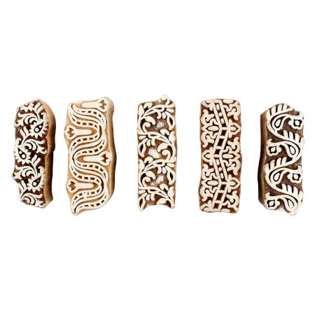 Set of 5 Piece New Mix Wooden Printing Blocks